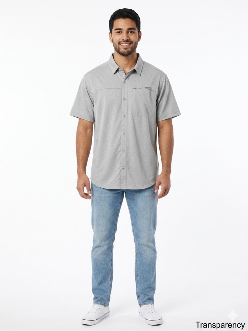 Columbia Button Up Shirt XL Gray Short Sleeve Fishing Outdoor Shirt